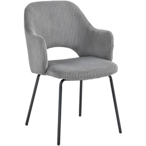 HOMCOM Chaise de Salle à Manger, Revêtement en Corduroy, Forme Coquill... pas cher