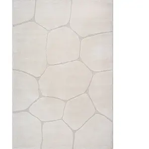 Tapis Moderne élégant Aspect Pierre, Crème, 80 x 300 cm pas cher
