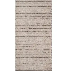 Tapis moderne poil long, beige, 80 x 150 cm pas cher