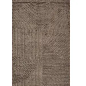 Tapis design moderne, densité élevée, marron, 140 x 200 cm pas cher
