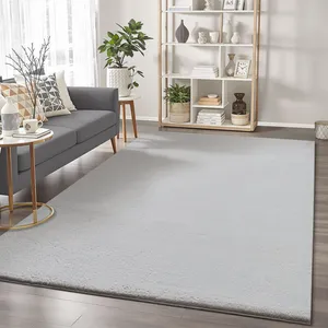 The Carpet - Cosy tapis fourrure doux lavable gris pas cher