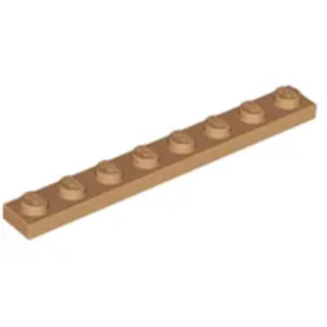 Lego® 1x8 plaque 3460 - 50 pièces Nougat moyen pas cher