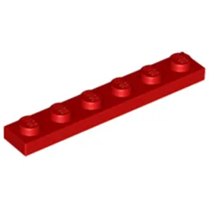 Lego® 1x6 plaque 3666 - 10 pièces rouge pas cher