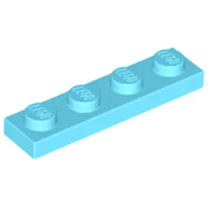 Lego® 1x4 plaque 3710 - 50 pièces bleu azur moyen pas cher