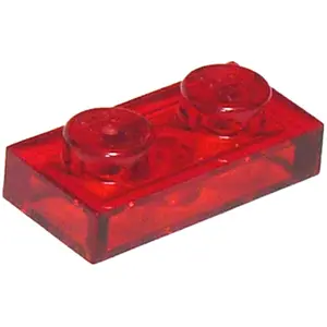 Lego® 100x 1x2 Platten 3023 - Plaque Trans - Rot - Trans-Red