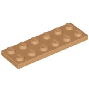 Lego® 2x6 plaque 3795 - 10 pièces Nougat moyen