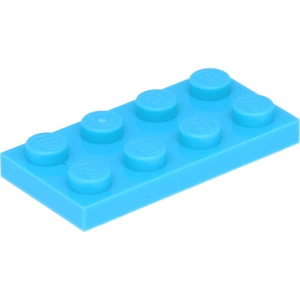 Lego® 50 pièces 3020 Plaques 2x4 Part Basic 50 Bleu azur moyen pas cher
