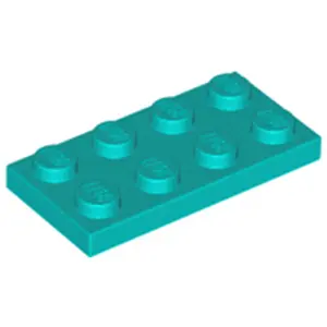 Lego® 250 pièces 3020 Plaques 2x4 Part Basic 250 Turquoise foncé pas cher