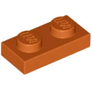 Lego® 250x 1x2 plaques 3023 - Plaque Orange foncé - Orange foncé pas cher