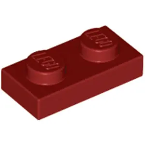 Lego® 250x 1x2 plaques 3023 - Plaque rouge foncé pas cher
