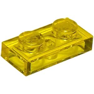 Lego® 10x 1x2 Platten 3023 - Plaque Trans - Gelb - Trans-Yellow pas cher