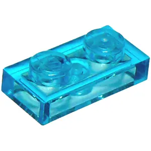 Lego® 10x 1x2 plaques 3023 - Plate Trans - Bleu clair - Trans-Light Bl...