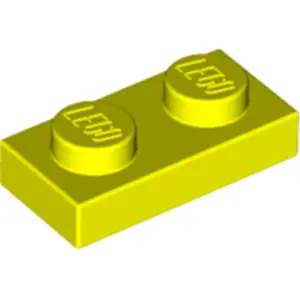 Lego® 10x 1x2 plaques 3023 - Plaque Neon Jaune - Neon Yellow pas cher