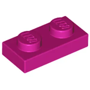 Lego® 10x 1x2 plaques 3023 - Plate Magenta - Magenta pas cher