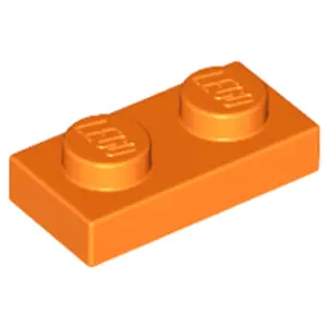 Lego® 10x 1x2 plaques 3023 - Plaque Orange - Orange pas cher