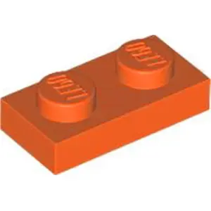 Lego® 250x 1x2 plaques 3023 - Plaque orange rougeâtre - Orange rougeât... pas cher