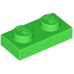 Lego® 50x 1x2 plaques 3023 - Plaque vert clair - Bright Green pas cher