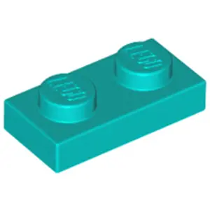 Lego® 50x 1x2 plaques 3023 - Plaque turquoise foncé - Dark Turquoise