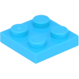 Lego® 2x2 plaques 3022 - 250 pièces bleu azur moyen pas cher