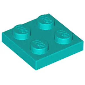 Lego® 2x2 plaques 3022 - 100 pièces turquoise foncé pas cher