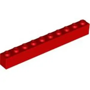 Lego® 10 pièces 6111 Brick 1x10 Part Basic bricks 10 Red