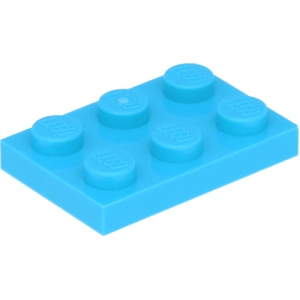 Lego® 2x3 plaques 3021 - 100 pièces bleu azur moyen pas cher
