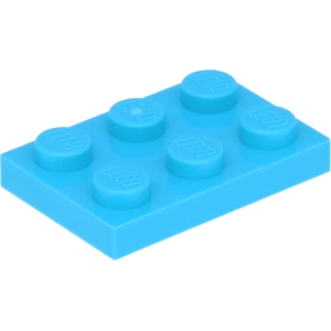 Lego® 2x3 plaques 3021 - 250 pièces bleu azur moyen pas cher