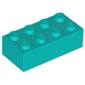 Lego® brique 2x4 3001 - 100 pièces turquoise foncé pas cher