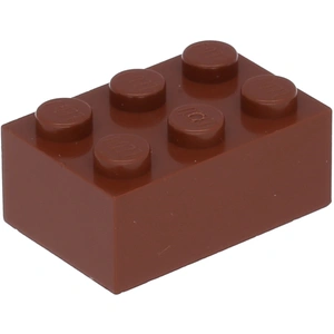 Lego® brique 2x3 3002 - 50 pièces rouge-brun pas cher