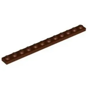 Lego® 1x12 plaques 60479 - 50 pièces rouge-brun pas cher