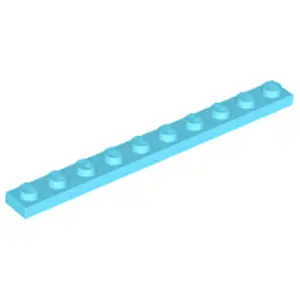 Lego® 1x10 plaques 4477 - 10 pièces bleu azur moyen pas cher