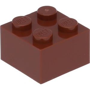 Lego® brique 2x2 3003 - 250 pièces rouge-brun