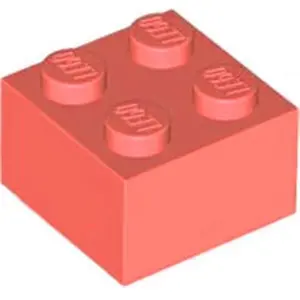 Lego® brique 2x2 3003 - 50 pièces Coral pas cher