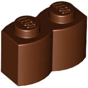 LEGO 1x2 Pallisade - 1 pièce rouge-brun pas cher