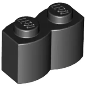 LEGO 1x2 Pallisade - 1 pièce noir pas cher