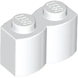LEGO 1x2 Pallisade - 1 pièce Blanc pas cher