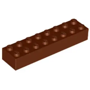 Lego® 2x8 brique 3007 - 50 pièces rouge-brun