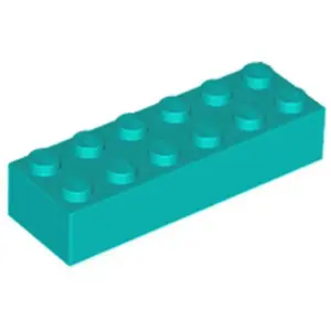 Lego® 2x6 brique 2456 - 10 pièces turquoise foncé pas cher