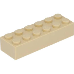 Lego® 2x6 brique 2456 - 10 pièces beige pas cher