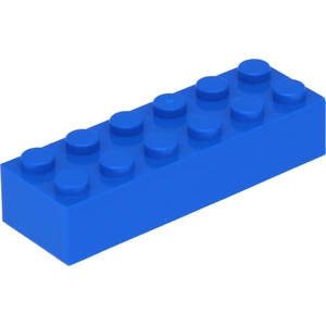 Lego® 2x6 brique 2456 - 10 pièces bleu pas cher