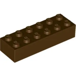 Lego® 2x6 brique 2456 - 100 pièces marron pas cher