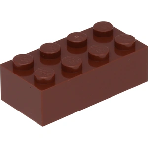 Lego® brique 2x4 3001 - 50 pièces rouge-brun pas cher