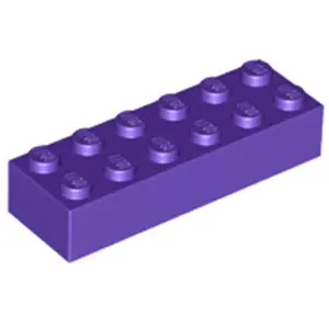Lego® 2x6 brique 2456 - 50 pièces violet foncé pas cher