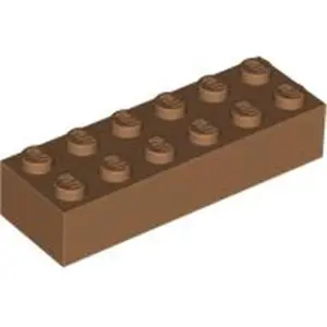 Lego® 2x6 brique 2456 - 1 pièce Nougat moyen pas cher