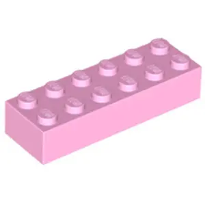 Lego® 2x6 brique 2456 - 50 pièces rose clair pas cher