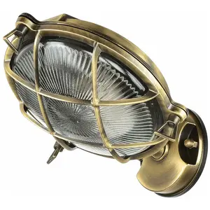 Lampe d'extérieur en laiton damier verre maritime IP64 E27 applique mu...Vendu paramazon