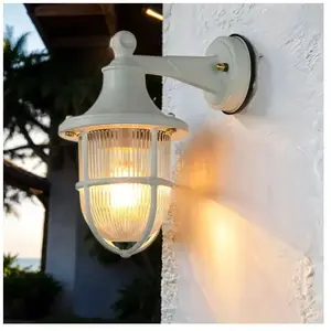 Applique murale extérieure en laiton massif IP64 blanc E27 en laiton m...Vendu paramazon