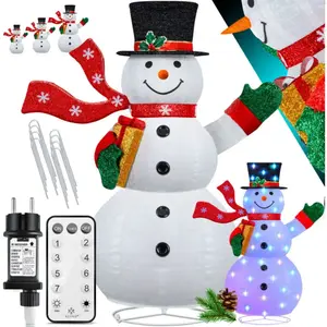 Kesser - led Snowman avec télécommande - Avec 8 modes de jeu de couleurs et minuterie 24H Personnage de Noël illuminé Décoration de Noël pour
