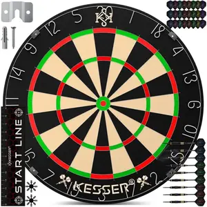 KESSER® Cible liège avec 9 fléchettes Professional Dartboard + 21 Pro ... pas cher