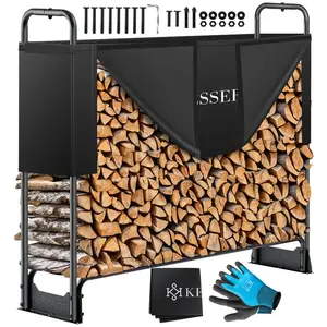 KESSER® Étagère à bois de cheminée en métal Étagère à bois de chauffag... pas cher